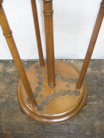 Antique Victorian Oak Revolving Snooker Cue Stand