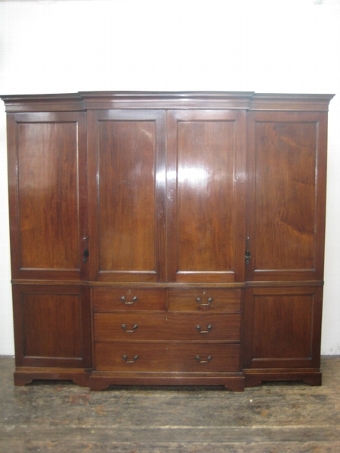 Victorian Mahogany 4 Door Breakfront Wardrobe