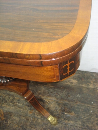 Antique Regency Inlaid Rosewood Card Table