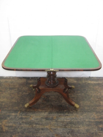 Antique Regency Inlaid Rosewood Card Table