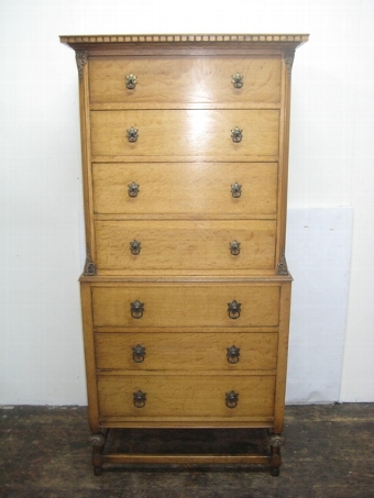 Antique Oak Two Piece Tallboy/Chest on Chest