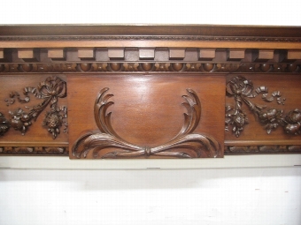 Antique Classical Style Profusely Carved Mahogany Mantelpiece