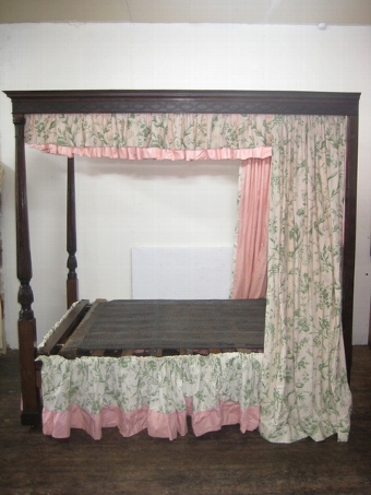Antique George III Style Mahogany Four Poster Bed