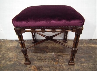 Antique Muirhead and Moffat Chippendale Style Mahogany Stool