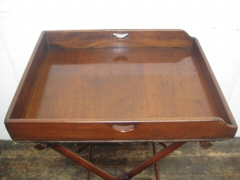 Antique George III Mahogany Butlers Tray and Stand