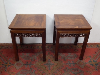 Pair of Chinese Padouk Low Tables