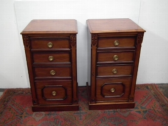 Antique Pair of Large Victorian Mahogany Bedside Cabinets