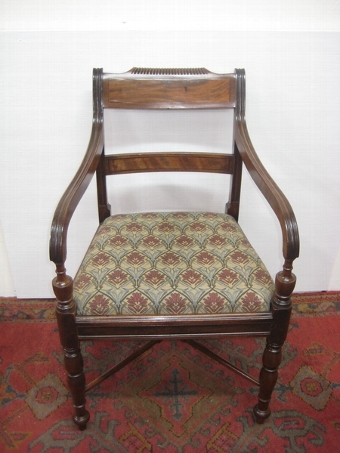 Antique George III Spanish Mahogany Elbow Chair