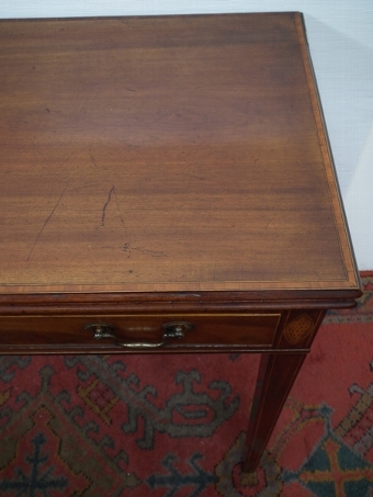 Antique George III Mahogany and Inlaid Foldover Tea Table