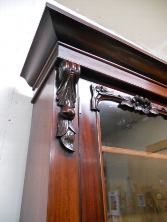 Antique Early Victorian Mahogany Secretaire Bookcase