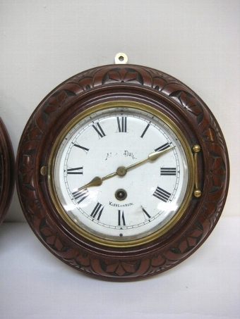 Antique Pair of Barometer and Clock Wall Pieces