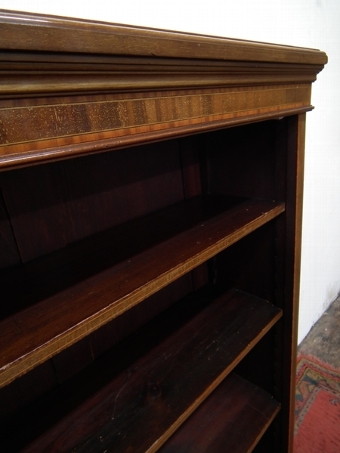 Antique Sheraton Style Mahogany Inlaid Bookcase
