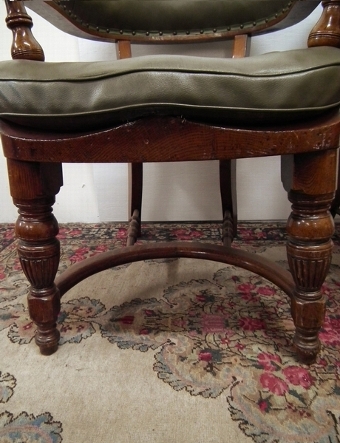 Antique Pair of Scottish Oak Library Armchairs