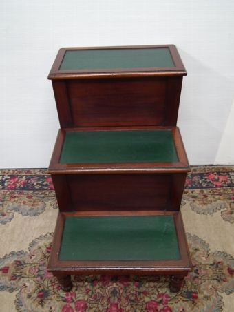 Antique William IV Mahogany Commode Library Steps