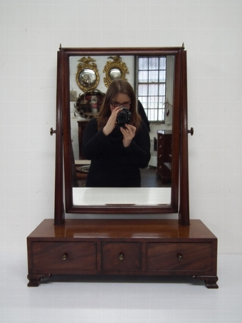Antique George III Mahogany Toilet Mirror