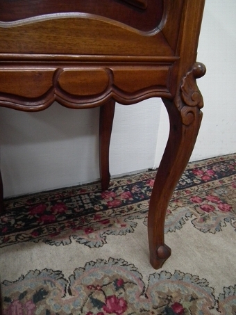 Antique Pair of Mahogany and Marble Top Bedside Cabinets