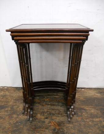 Antique George III Style Quartetto Nest of Mahogany Tables