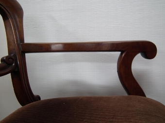 Antique Pair of Mid Victorian Mahogany Armchairs