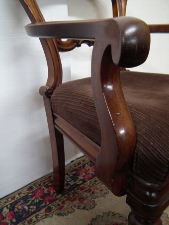 Antique Pair of Mid Victorian Mahogany Armchairs