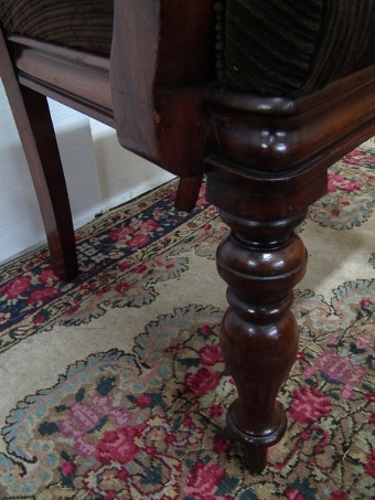 Antique Pair of Mid Victorian Mahogany Armchairs