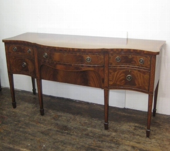 George III Style Mahogany Serpentine Sideboard