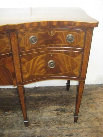 Antique George III Style Mahogany Serpentine Sideboard