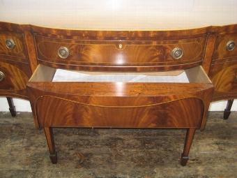 Antique George III Style Mahogany Serpentine Sideboard