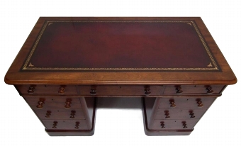 Antique Mid Victorian Mahogany Pedestal Desk