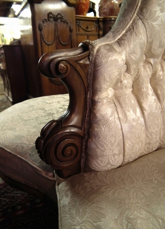 Antique Mid Victorian 3 Seat Conversation Sofa