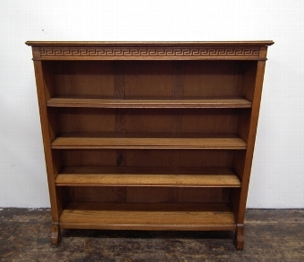 Antique Neo Classical Style Oak Open Bookcase