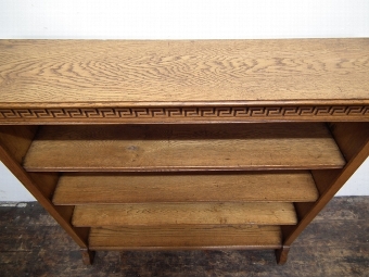 Antique Neo Classical Style Oak Open Bookcase