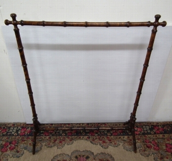 Antique Victorian Faux Bamboo Needlepoint Stand