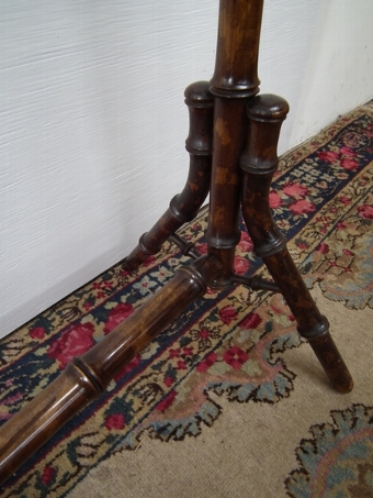 Antique Victorian Faux Bamboo Needlepoint Stand