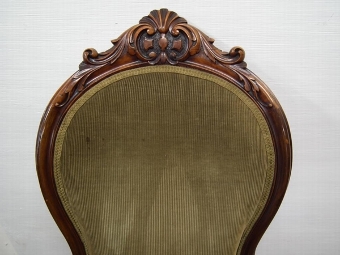 Antique Mid Victorian Carved Walnut Ladies Chair