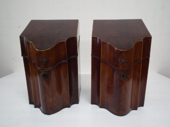 Pair of George III Mahogany Knife Boxes