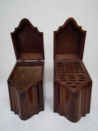 Antique Pair of George III Mahogany Knife Boxes