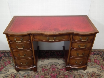 George III Style Mahogany Serpentine Desk
