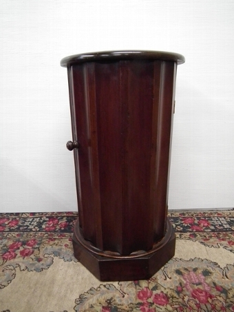 Antique Mid Victorian Fluted Pedestal Bedside Cabinet