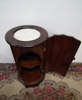 Antique Mid Victorian Fluted Pedestal Bedside Cabinet