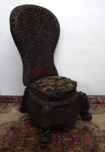 Burmese Carved Side Chair