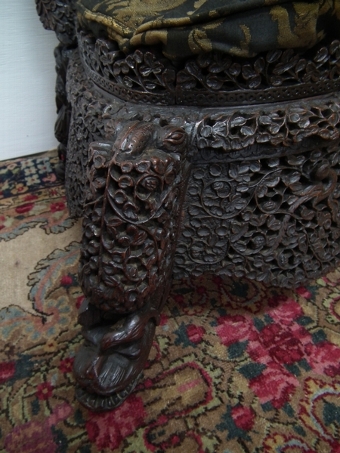 Antique Burmese Carved Side Chair