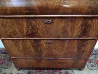 Antique Biedermeier Flamed Mahogany Chest of Drawers