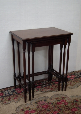 Nest of 3 Sheraton Style Mahogany Occasional Tables