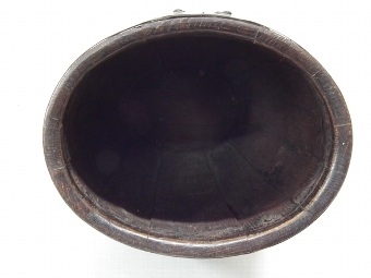 Antique Oak Staved and Copper Bound Barrel