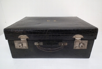 Antique Crocodile Leather Travelling Case