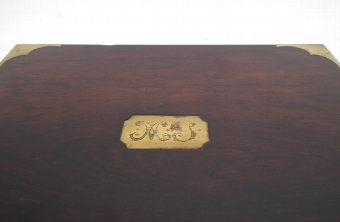 Antique George IV Rosewood and Brass Bound Jewellery Box