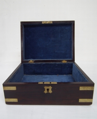 Antique George IV Rosewood and Brass Bound Jewellery Box
