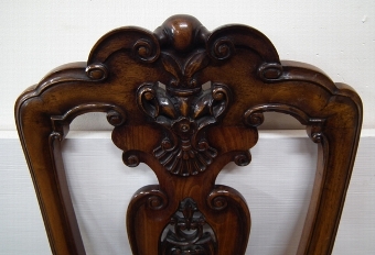 Antique :SALE: Set of 6 Exhibition Quality Carved Walnut Dining Chairs