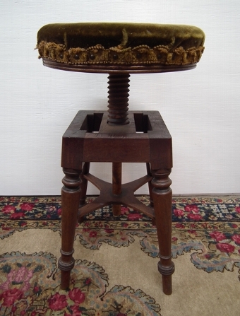 Antique Late George III Mahogany Revolving Piano Stool