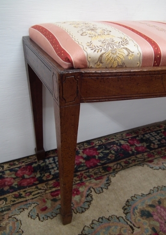 Antique George III Style Bow Fronted Window Seat